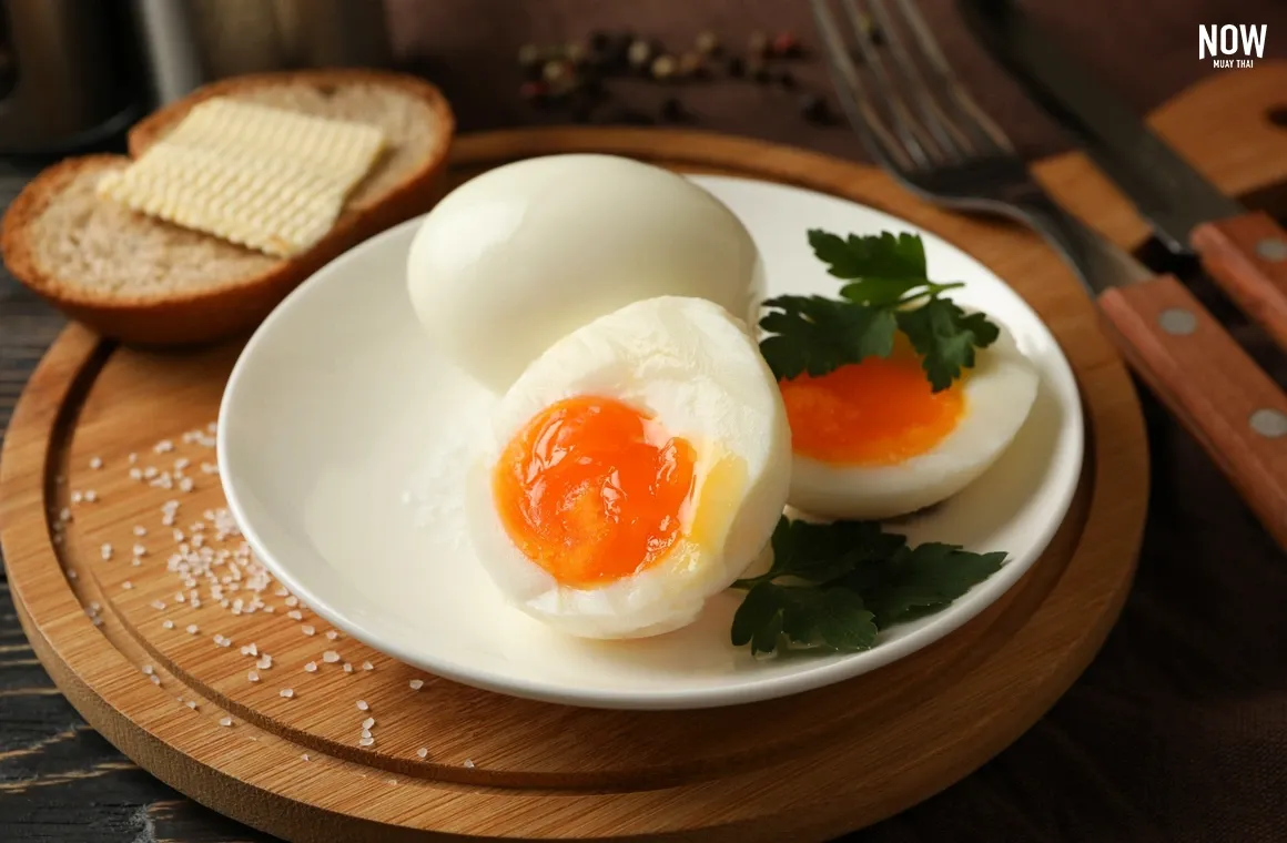 Boiled eggs served on a plate, a high-protein food that supports muscle building, weight control, and overall health for active lifestyles